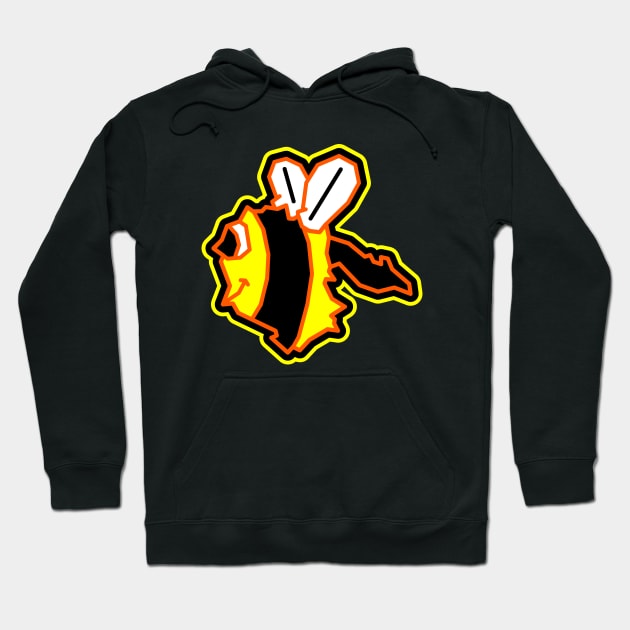 Cute Hornby Island Bee - Black and Yellow Horn-Bee - Hornby Island Hoodie by City of Islands